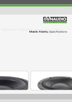Dynaudio - Mobile Fidelity Specifications 2007 